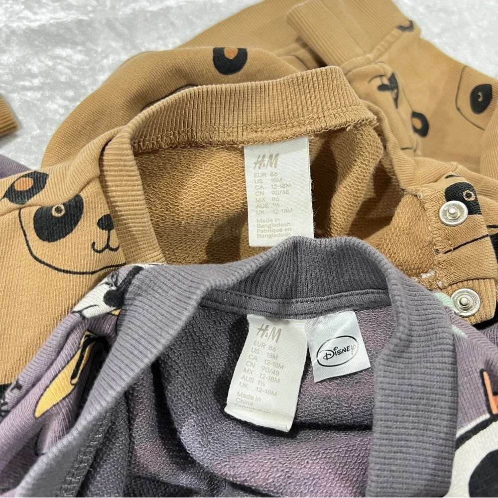 H&M x Disney Toddler Bodysuit & Panda Print Sweatshirt Top Size 18 Months - Picture 7 of 7